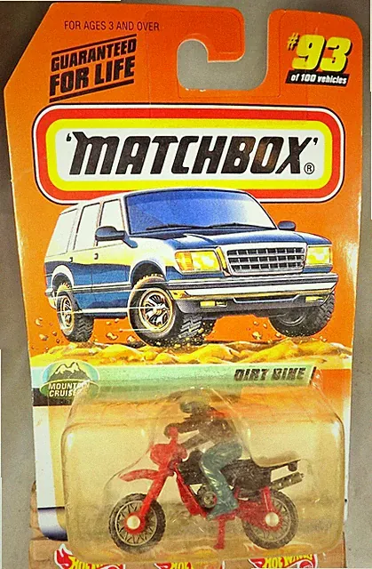 1999 Matchbox #93/100 Mountain Cruisers Series 19 DIRT BIKE Red-Black w/GrayMCSp
