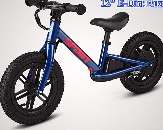 24V 100W Electric Balance Bike for Kids 12" E-Dirt Bike with Inflatable Tires