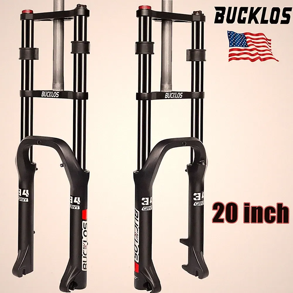 BUCKLOS 20*4.0 inch Fat Tire Snow Moutain Bike Oil Suspension Fork 180mm Travel