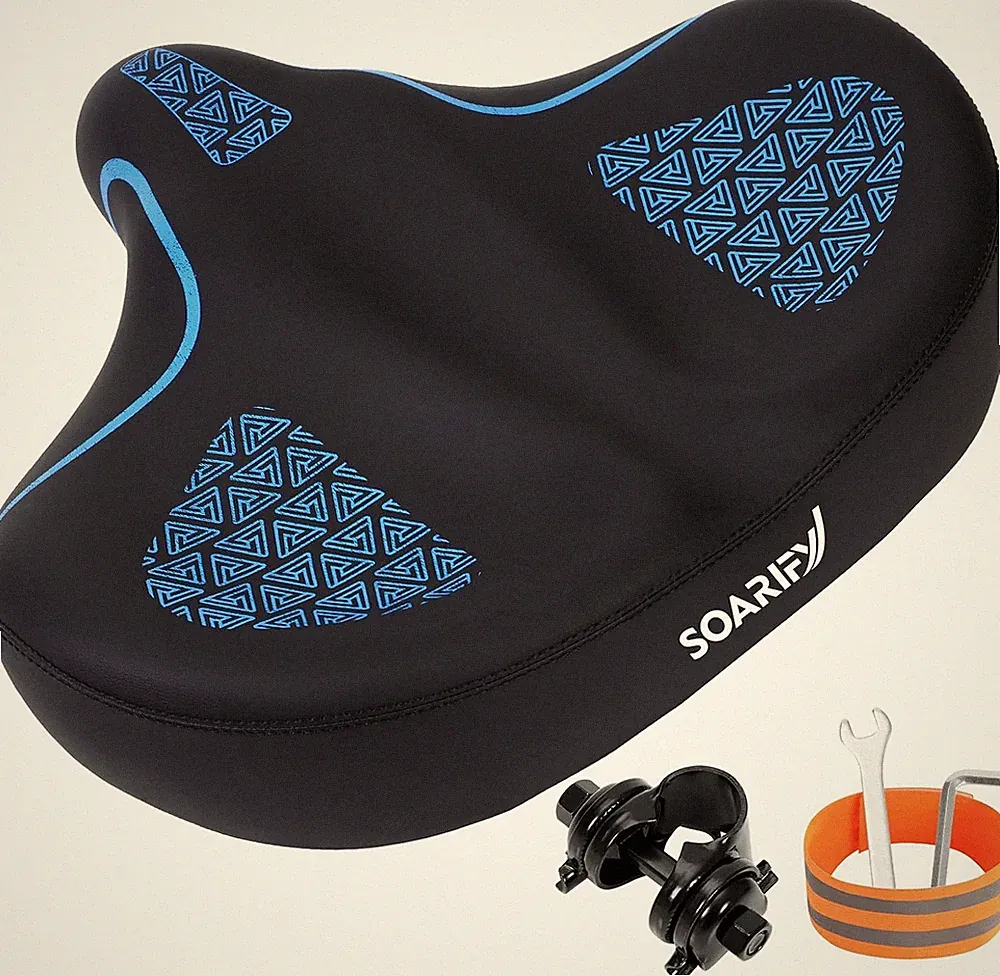 Comfort Bike Seat, Extra Large Oversized Bicycle Seat for Men Women,Waterproof B