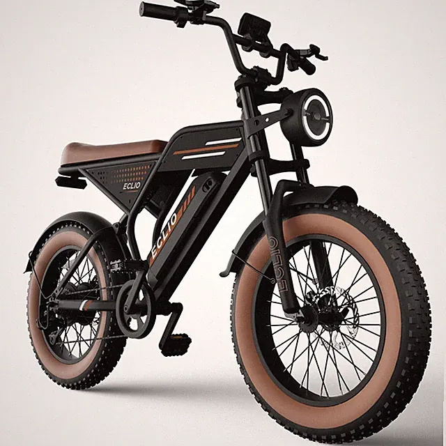 ECLIO 20" Electric Bike E-dirt Bike Peak 1200W 28MPH 48V 13Ah Ebike for Adults