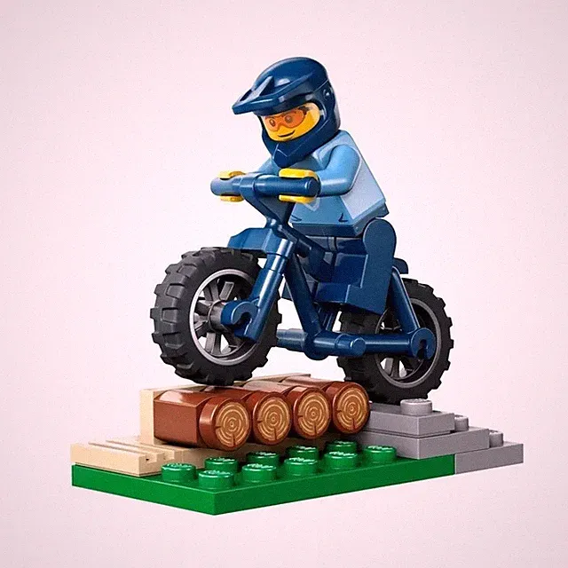 Genuine LEGO BMX Bike Gift Mountain Dirt Bicycle Minifigure & Ramp Fathers Day