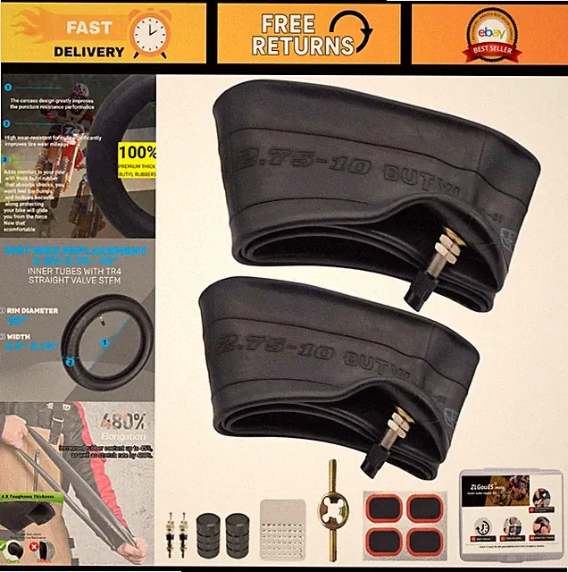 Heavy Duty 2.50-10 Dirt Bike Inner Tube for Mini Pit Bikes, CRF50, XR50, PW50, M