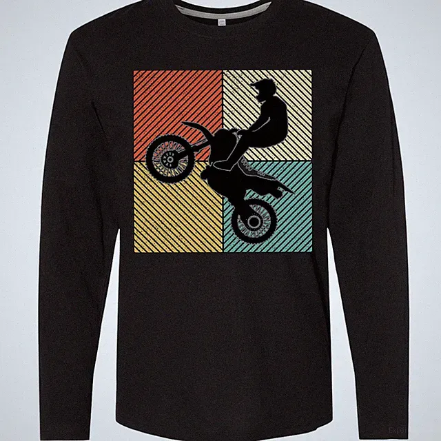 Inktastic Motocross BMX Dirt Biking Long Sleeve T-Shirt Racing Bike Off Road Tee