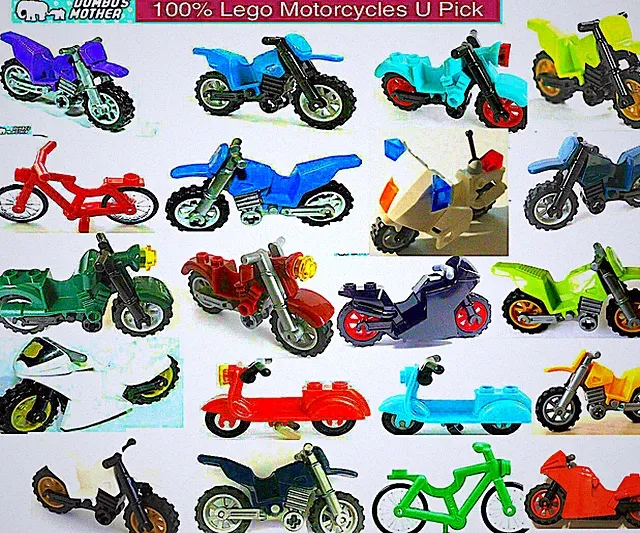 Lego Motorcycle Dirt Bike Scooter Minifigure Sport Ninja Police Bicycle Batman