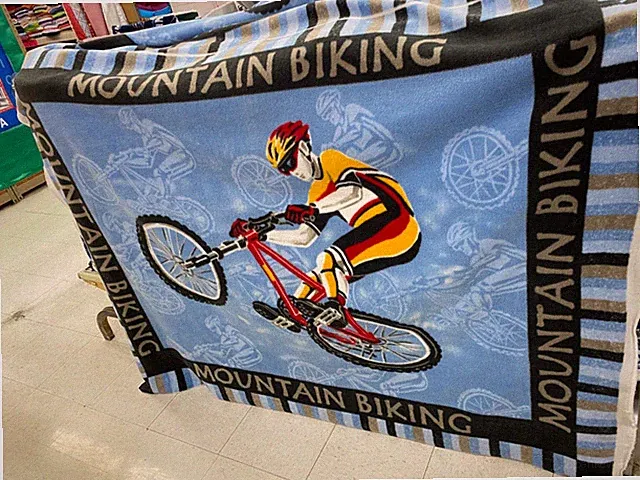 Mountain bike dirt bike biking fleece fabric panel 60"x49", sold by panel