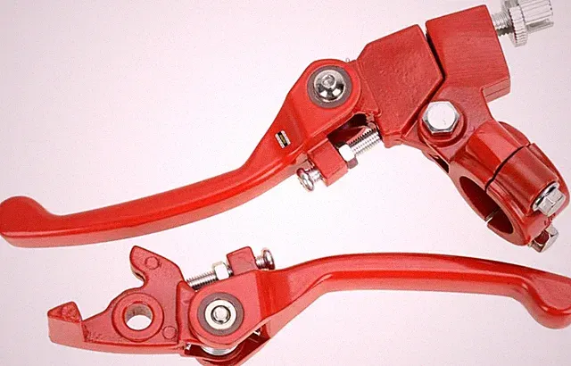Red Folding Clutch Lever with Perch for 7/8" Handlebar Dirt Bikes
