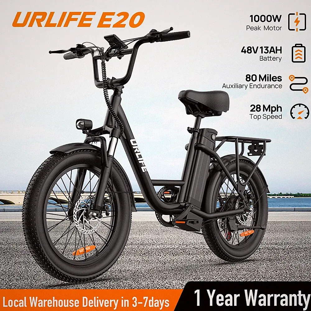 URLIFE 20" Fat Tire Electric Bike for Adult 1000W 48V13AH Electric Bicycle Ebike