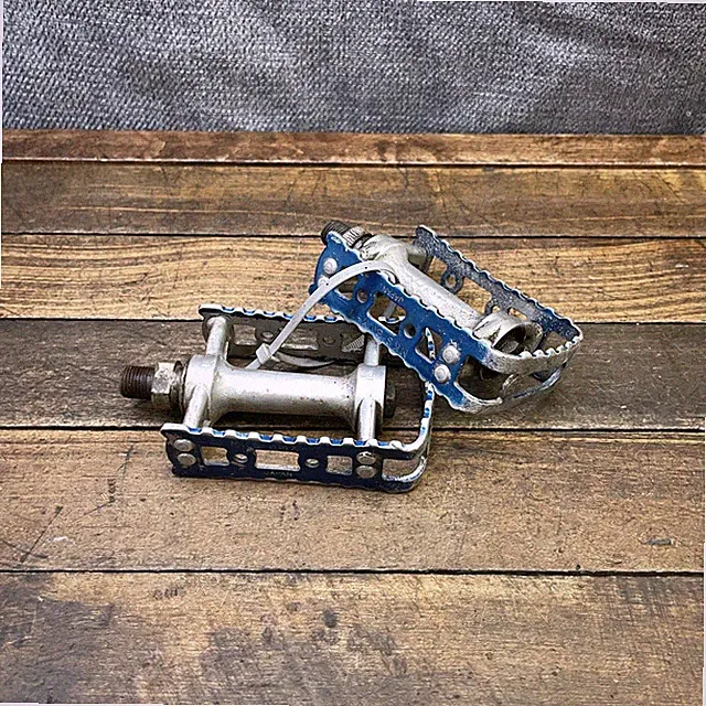 Vintage MKS BMX-7 BMX Bike Pedals Blue Pair 1/2 In Japan Old SChool 80s 1pc OPC