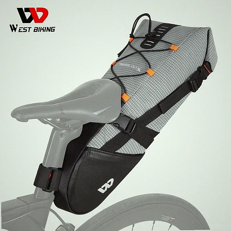 WEST BIKING Waterproof Bicycle Saddle Bag MTB Road Bike Cycling Tail Bag 10L