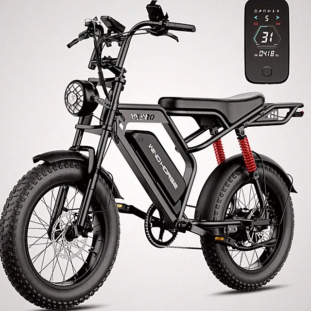 Windhorse V8 Pro Electric Bike 1500W Peak 20in Fat Tire 31MPH 65Mi