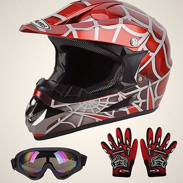 Youth Dirt Bike Helmet with Gloves & Goggles for Ages 514, ATV & MX Gear