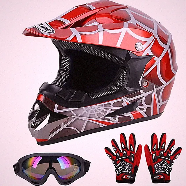 Youth Dirt Bike Helmet with Gloves & Goggles for Kids Ages 514 ATV Motocross